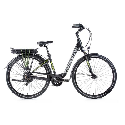 LEADER FOX E-BIKE E-CITY PARK CITY 28 2020-1 ELEKTROMOS VÁROSI KERÉKPÁR – MATT FEKETE/ZÖLD