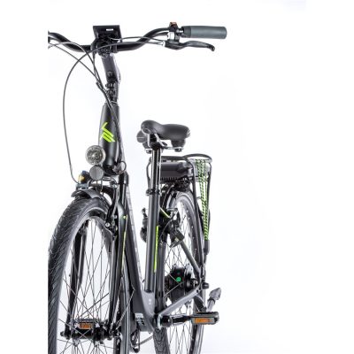 LEADER FOX E-BIKE E-CITY PARK CITY 28 2020-1 ELEKTROMOS VÁROSI KERÉKPÁR – MATT FEKETE/ZÖLD