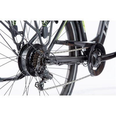 LEADER FOX E-BIKE E-CITY PARK CITY 28 2020-1 ELEKTROMOS VÁROSI KERÉKPÁR – MATT FEKETE/ZÖLD