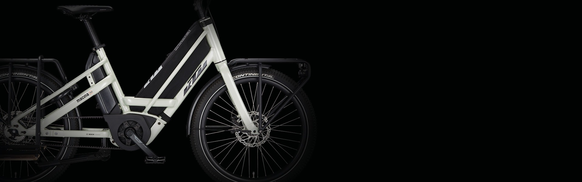 KTM MACINA MULTI URBAN UNI - ELEKTROMOS CARGO KERÉKPÁR - DEW SILVER (BLACK+ORANGE) - 2022